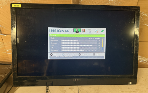 2011 INSIGNIA 42" FLAT SCREEN TV W/ PARTIAL WALL MOUNT BRACKET.