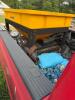 (1) RED FORD F-350 SUPER DUTY REGULAR-CAB PICKUP. TRUCK SHOWS HEAVY WEATHERING, DIRT, RUST, MISSING FRONT GRILLE, MISSING REAR TAILLIGHT ASSEMBLIES, AND OTHER VISIBLE DAMAGE OR INCOMPLETE COMPONENTS. INTERIOR HAS CLOTH BENCH SEAT, MANUAL 4X4 FLOOR SELECTO - 19