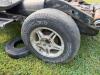 (1) BLACK JEEP WRANGLER PROJECT VEHICLE WITH REMOVABLE SOFT-TOP COMPONENTS, ROUND-HEADLIGHT GRILLE, AFTERMARKET WHEELS, GOODYEAR WRANGLER TIRES, SIDE STEPS, FRONT AUXILIARY LIGHTS, FUEL TANK, SUSPENSION, AXLES, AND VARIOUS LOOSE PARTS. VEHICLE PRESENTS A - 8