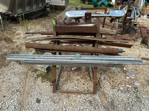 (1) METAL RACK WITH ASSORTED SCRAP METAL