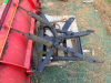 HEAVY-DUTY STRAIGHT SNOW PLOW BLADE WITH A-FRAME, TRIP SPRINGS, SKID SHOES, AND MANUAL ANGLE ADJUSTMENT ASSEMBLY. BLADE SHOWS SURFACE RUST, PAINT LOSS, AND WEAR CONSISTENT WITH PRIOR USE. - 3