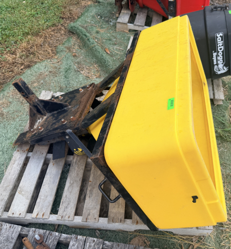HITCH-MOUNTED POLY BROADCAST SPREADER. CONDITION UNKOWN.