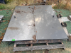 TWO PANEL STAINLESS TRUCK BED COVER W/ CENTER HINGE.