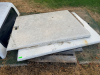 (3) ASSORTED FIBERGLASS TRUCK TOPPER REAR HATCH DOORS.