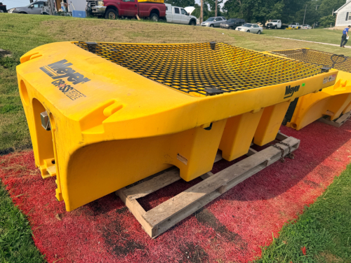 MEYER CROSSFIRE 2500 LB. TAILGATE SPREADER WITH ELECTRIC DRIVE MOTOR AND AUGER. POLY HOPPER CONSTRUCTION WITH STEEL SAFETY SCREEN. USED CONDITION.