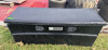 BLACK STEEL DIAMOND PLATE TRUCK TOOLBOX WITH SINGLE LID.