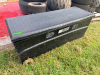 BLACK STEEL DIAMOND PLATE TRUCK TOOLBOX WITH SINGLE LID. - 2