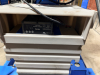 GENIE VERTICAL PERSONNEL LIFT WITH TELESCOPING ALUMINUM MAST, ALUMINUM WORK PLATFORM WITH GUARDRAILS, PLATFORM CONTROLS, GROUND CONTROLS, EMERGENCY STOP, OUTRIGGERS, HYDRAULIC LIFT SYSTEM, BATTERY CHARGER, AND MANUAL-ROLLING BASE. - 7