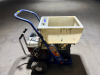 GRACO GAS-POWERED TEXTURE SPRAYER WITH LARGE MATERIAL HOPPER, PNEUMATIC DIAPHRAGM PUMP, PRESSURE GAUGES, ADJUSTABLE CONTROLS, HEAVY-DUTY STEEL CART, PNEUMATIC TIRES, AND PUSH HANDLE. - 4