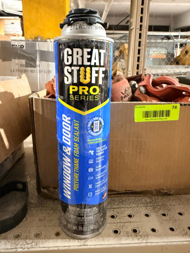 (1) CASE OF GREAT STUFF PRO SERIES WINDOW & DOOR POLYURETHANE FOAM SEALANT, 20 OZ. AEROSOL CANS.