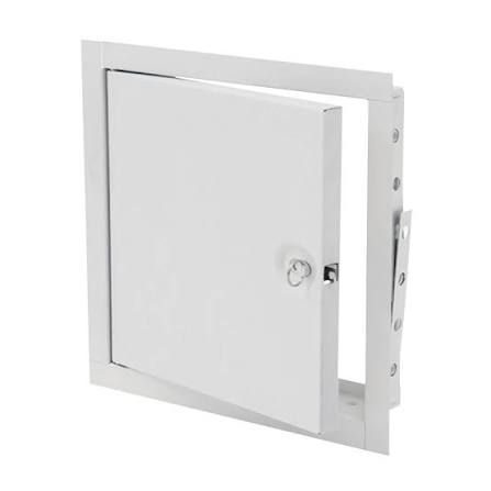 (4) ELMDOR 14" X 14" METAL ACCESS DOOR WITH FRAME, PRIME COAT WHITE FINISH AND CYLINDER LOCK.