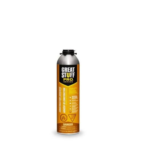 (1) CASE OF GREAT STUFF PRO SERIES CONSTRUCTION POLYURETHANE FOAM ADHESIVE, 26.5 OZ. AEROSOL CANS.