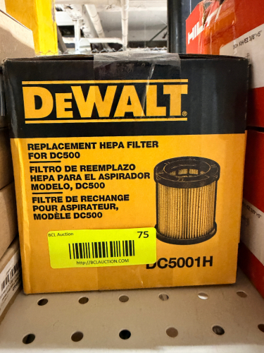 DEWALT REPLACEMENT HEPA FILTER DESIGNED FOR THE DC500 VACUUM.