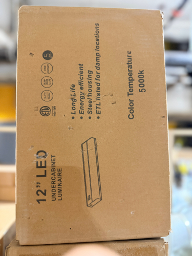 FOUR 12" LED UNDERCABINET LUMINAIRES WITH STEEL HOUSINGS, 5000K COLOR TEMPERATURE