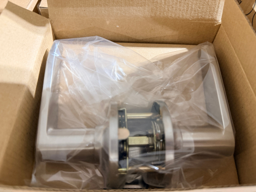 (10) KWIKSET SAFE LOCK WINSTON PASSAGE LEVER SETS WITH SATIN NICKEL FINISH, INCLUDING LEVER HARDWARE AND LATCH COMPONENTS IN INDIVIDUAL BOXES.