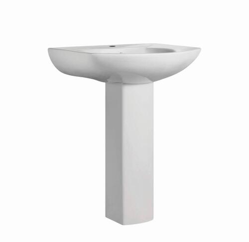(1)CHATEAU SM-PS305-S WHITE PEDESTAL BATHROOM SINK