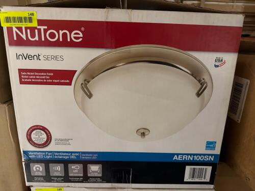 (1) BATHROOM EXHAUST FAN WITH LED LIGHT &ndash; SATIN NICKEL