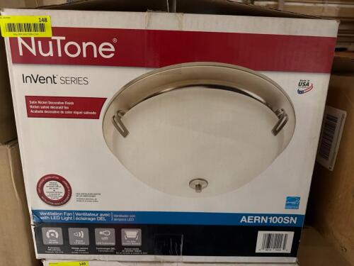(1) BATHROOM EXHAUST FAN WITH LED LIGHT &ndash; SATIN NICKEL