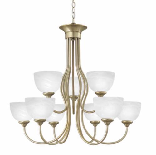 (1) 9-LIGHT CHANDELIER BURNISHED BRONZE