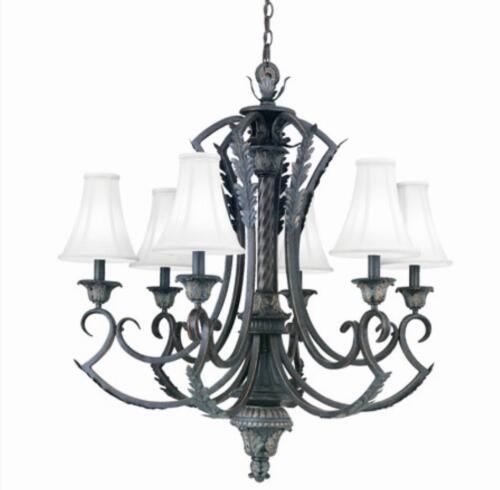 (1) 6-LIGHT CHANDELIER SABLE BRONZE