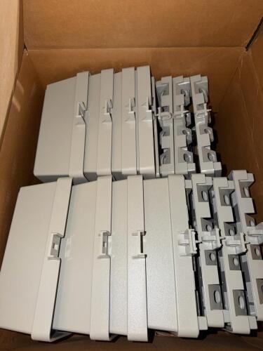 (3) BOXES OF ASSORTED WHITE ELECTRICAL PANEL COVERS / BREAKER PANEL COMPONENTS
