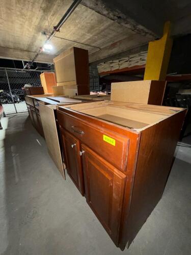 (1) ASSORTED LOT OF WOOD CABINETS