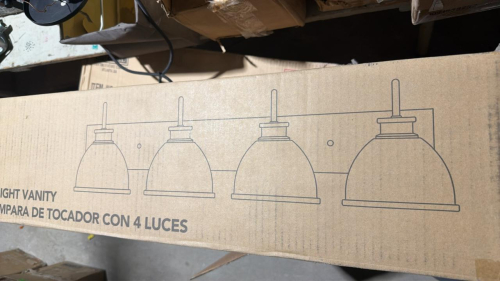 (1) 4-LIGHT VANITY LIGHT FIXTURE &ndash; INDUSTRIAL / FARMHOUSE STYLE