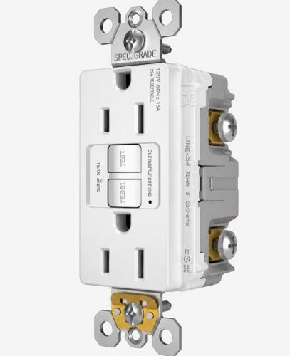 (1) BOX OF (10) SELF-TEST GFCI DUPLEX RECEPTACLE &ndash; WHITE