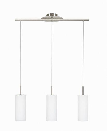 (1) 3-LIGHT LINEAR PENDANT &ndash; BRUSHED PEWTER &ndash; WHITE GLASS SHADES