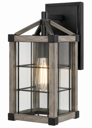 (2) 1-LIGHT OUTDOOR WALL LIGHT &ndash; WEATHERED GREY/BLACK