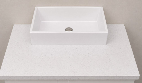37" X 22" GRANITE VANITY SINK W/ RAISED SQUARE SINK.