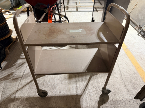 TWO TIER METAL BOOK CART