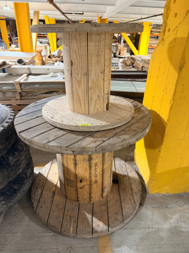 (2) WOODEN INDUSTRIAL CABLE REELS / SPOOLS