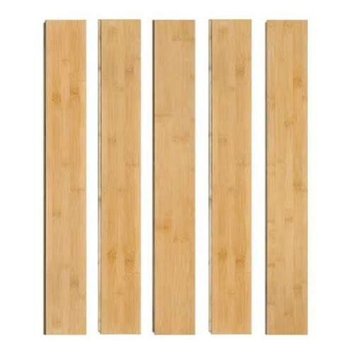 (4) BOXES OF NATURAL BAMBOO ENGINEERED FLOORING CONSISTING OF TONGUE-AND-GROOVE PLANKS WITH A NATURAL LIGHT BAMBOO FINISH.