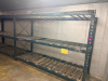 (2) 10' X 42" SECTIONS OF HEAVY-DUTY STEEL INDUSTRIAL SHELVING WITH THREE WIRE DECK LEVELS PER SECTION. INCLUDES STEEL UPRIGHTS, HORIZONTAL BEAMS, CROSS BRACING, AND REMOVABLE WIRE DECKING. - 2