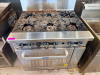 ATOSA SIX-BURNER GAS RANGE WITH STANDARD OVEN BASE, CAST-IRON OPEN-TOP BURNERS AND GRATES, INDIVIDUAL BURNER CONTROLS, OVEN TEMPERATURE CONTROL, TWO OVEN RACKS, STAINLESS STEEL FRONT, AND HIGH BACKSPLASH WITH OVERSHELF. - 3