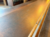 60'X 14' " U " SHAPED CUSTOM-BUILT U-SHAPED COMMERCIAL BAR WITH RUSTIC WOOD CONSTRUCTION, RAISED BAR TOP, LOWER WORK COUNTERS, EXTENSIVE BASE CABINETRY, DRAWERS, STORAGE COMPARTMENTS, DECORATIVE WOOD PANELS, HEAVY TIMBER POSTS, OVERHEAD WOOD BEAM/CANOPY S - 9