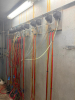 8' X 14' WALK-IN COOLER WITH INSULATED METAL PANEL CONSTRUCTION, HEAVY WOOD-FACED INSULATED ENTRY DOOR, CEILING-MOUNTED THREE-FAN EVAPORATOR, REFRIGERATION PIPING AND REMOTE OUTDOOR CONDENSING UNIT. INTERIOR INCLUDES WALL-MOUNTED BEVERAGE/DISPENSING LINES - 3