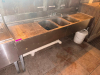 72" COMMERCIAL THREE-COMPARTMENT STAINLESS STEEL SINK WITH DRAINBOARDS ON BOTH SIDES, INTEGRAL BACKSPLASH, DEEP SINK BASINS, DECK-MOUNTED FAUCET AND GALVANIZED SUPPORT LEGS. - 2