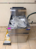 (NEW) ATOSA FLOOR-MODEL GAS DEEP FRYER WITH STAINLESS STEEL CABINET, TWIN FRY BASKETS, DRAIN VALVE, FIVE-BURNER HEAT EXCHANGER SYSTEM, AND INTEGRAL FLUE