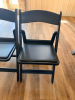 (12) BLACK WOOD FOLDING CHAIRS WITH PADDED BLACK VINYL SEATS AND CURVED SOLID BACKRESTS. - 3