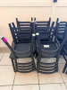 (8) METAL LADDER BACK CHAIRS W/ BLACK VINYL SEAT CUSHIONS - 2