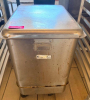 ROLL ABOUT 10 GALLON STAINLESS INGREDIENT BIN W/ LID.
