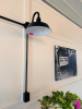 (10) BLACK INDUSTRIAL-STYLE WALL-MOUNT LIGHT FIXTURE WITH ROUND METAL SHADE, CURVED GOOSENECK ARM, WALL-MOUNT BRACKET