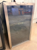 FREESTANDING WINE COOLER / BEVERAGE REFRIGERATOR WITH BLACK CABINET, STAINLESS STEEL FRAMED GLASS DOOR, INTERIOR WOOD SHELVING, AND FRONT DOOR HANDLE