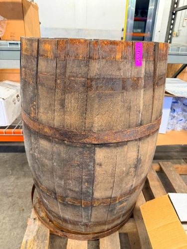 VINTAGE WOODEN BARREL.