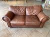 (1) BROWN LEATHER 2-SEAT LOVESEAT