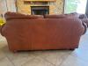 (1) BROWN LEATHER 2-SEAT LOVESEAT - 3