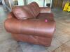 (1) BROWN LEATHER 2-SEAT LOVESEAT - 4