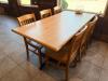 (1) WOOD DINING TABLE WITH 8 MATCHING CHAIRS - 8